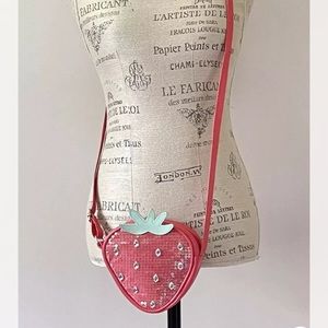 Strawberry Shape Crossbody Bag with Sequin & Rhinestone Accents - Wonder Nation